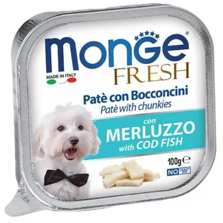 Вологий корм для собак Monge Dog Fresh з тріскою, 100 г
