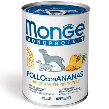 Вологий корм для собак Monge Dog Fruit Monoprotein курка з ананасом 400 г