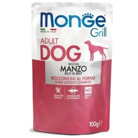 Вологий корм для собак Monge Dog Grill із яловичиною, 100 г