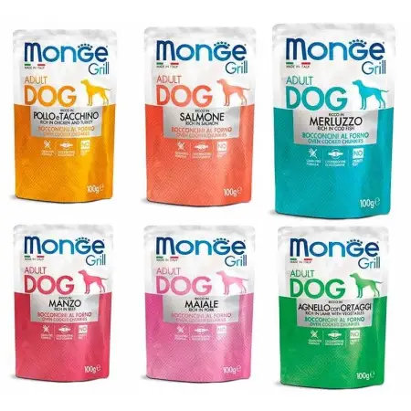 Вологий корм для собак Monge Dog Grill з ягням та овочами, 100 г
