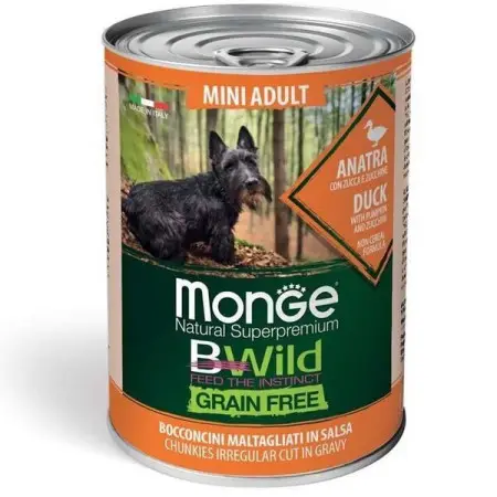 Вологий корм для собак Monge Dog Wet Be Wild Mini Adult качка, гарбуз та цукіні, 400 г