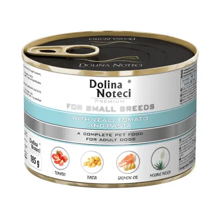 Вологий корм Dolina Noteci Premium для собак маленьких порід з телятиною,помідорами та локшиною,185 гр