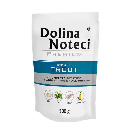 Вологий корм Dolina Noteci Premium для собак з фореллю, 500 гр