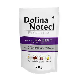 Вологий корм Dolina Noteci Premium для собак з кроликом та журавлиною, 500 гр