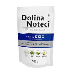 Вологий корм Dolina Noteci Premium для собак з тріскою та броколі, 500 гр