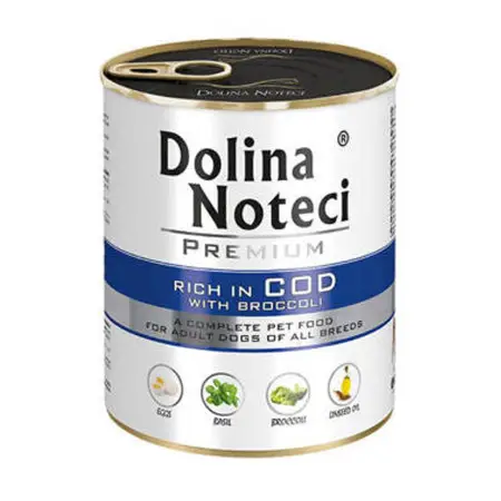 Вологий корм Dolina Noteci Premium для собак з тріскою та броколі, 800 гр