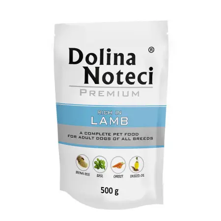 Вологий корм Dolina Noteci Premium для собак з ягнятиною, 500 гр