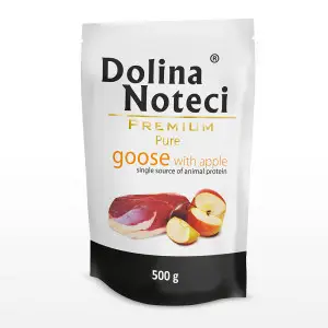 Вологий корм Dolina Noteci Premium Pure для собак алергіків з гускою та яблуком, 500 гр