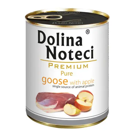 Вологий корм Dolina Noteci Premium Pure для собак алергіків з гускою та яблуком, 800 гр