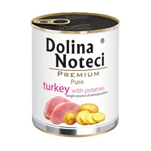 Вологий корм Dolina Noteci Premium Pure для собак алергіків з індичкою та картоплею, 800 гр