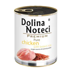 Вологий корм Dolina Noteci Premium Pure для собак алергіків з куркою та корич. рисом, 800 гр