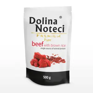 Вологий корм Dolina Noteci Premium Pure для собак алергіків з яловичиною та корич. рисом, 500 гр