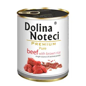 Вологий корм Dolina Noteci Premium Pure для собак алергіків з яловичиною та корич, рисом, 800 гр