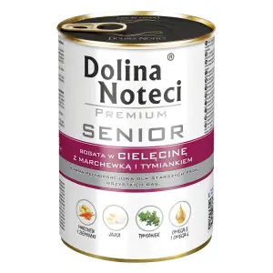 Вологий корм Dolina Noteci Premium Senior для літніх собак с телятиной, морковью и чебрецом,400 гр