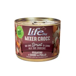 Вологий корм LifeDog Mixer Crocc Chicken liver and hearts для дорослих собак з курячою печінкою та серцями, 150 г