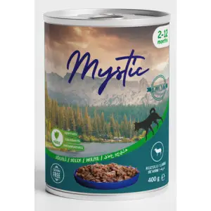 Вологий корм Mystic для цуценят шматочки Ягня в желе 400г 