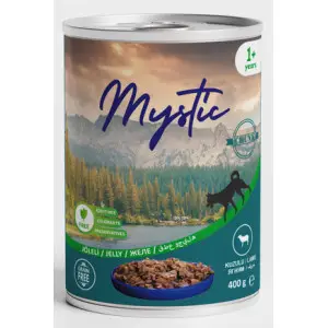 Вологий корм Mystic для собак шматочки ягня в желе 400г 