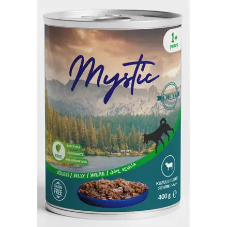 Влажный корм Mystic для собак кусочки ягненка в желе 400г
