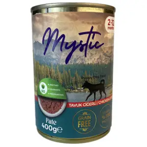 Вологий корм Mystic паштет з куркою та печінкою для цуценят 400г