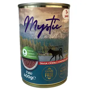 Вологий корм Mystic паштет з куркою та печінкою для дорослих собак 400г