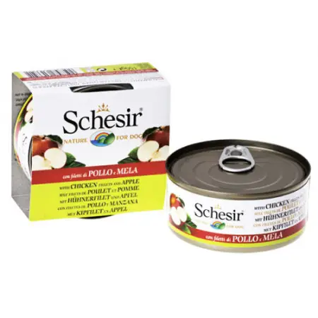 Вологий корм Schesir Chicken Аpple для собак курка з яблуком 150 г