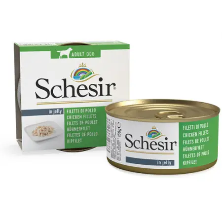 Вологий корм Schesir Chicken Fillet для собак філе курки 150 г