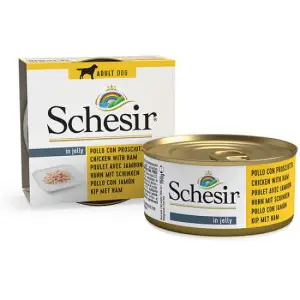 Вологий корм Schesir Chicken Ham для собак курка з шинкою 150 г