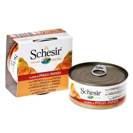 Вологий корм Schesir Chicken Papaya для собак курка з папаєю 150 г