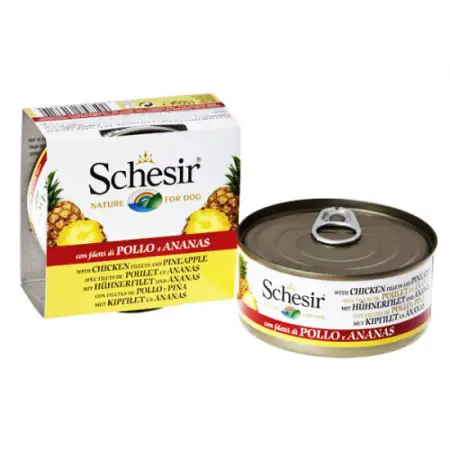 Влажный корм Schesir Chicken Pineapple для собак курица с ананасом 150 г