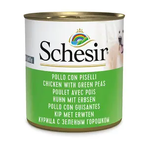 Вологий корм Schesir Chicken With Green Peas Курка з зеленим горошком в желе для собак 285г