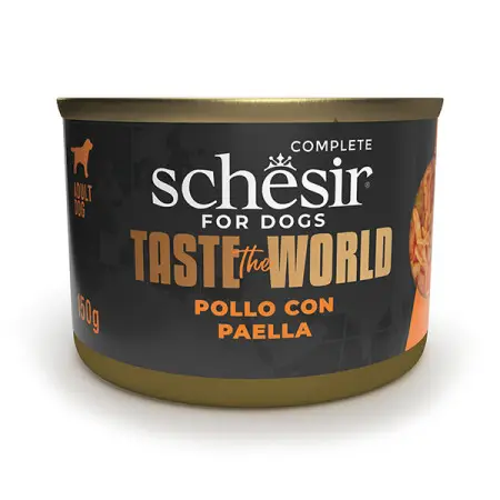 Вологий корм Schesir Taste the World Chicken With Paella Курка з Паельєю в бульйоні для собак 150г