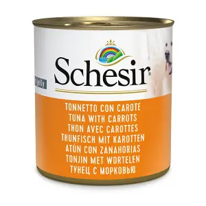 Вологий корм Schesir Tuna With Carrots Тунець з морквою в желе для собак 285г