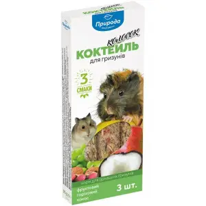 Колосок для гризунів Природа Коктейль, фруктовий, горіховий, кокос, 90 г (PR240099)