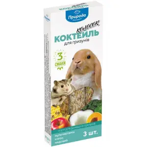 Колосок для гризунів Природа Коктейль, мультивітамін, кокос, мед, 90 г (PR240100)