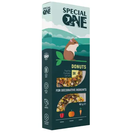 Ласощі для гризунів Special One Пончики, паприка, гарбуз, морква, 50 г, 3 шт. (PR242520)
