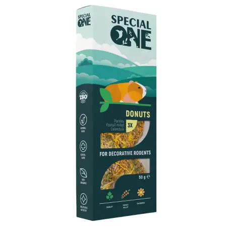 Ласощі для гризунів Special One Пончики, (петрушка, чуміза, календула, 50 г, 3 шт. (PR242521)