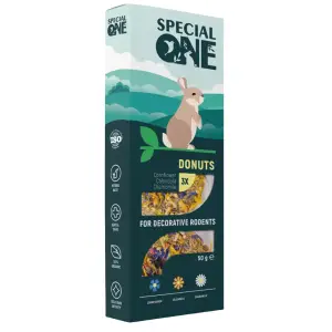 Ласощі для гризунів Special One Пончики, волошка, календула, ромашка, 50 г, 3 шт. (PR242519)