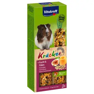 Ласощі для морських свинок Vitakraft Kracker Original + Frucht &amp; Flakes, фрукти та пластівці, 2 шт., 112 г (25155)