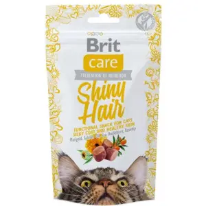 Функціональні ласощі Brit Care Shiny Hair з лососем для котів, 50г