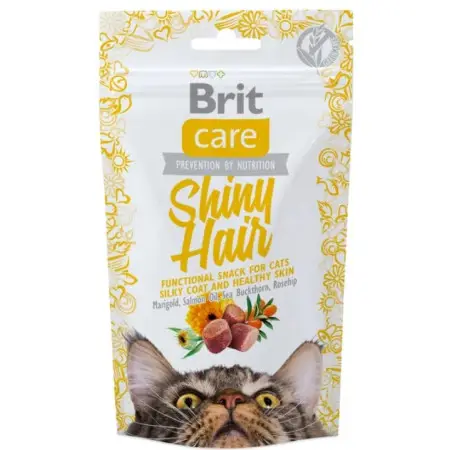 Функціональні ласощі Brit Care Shiny Hair з лососем для котів, 50г