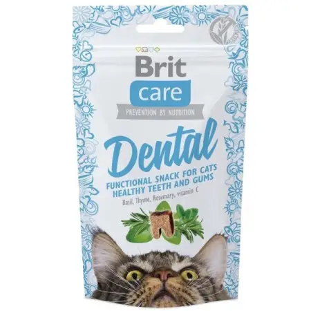 Функціональні ласощі Brit Care Dental з індичкою для котів, 50г