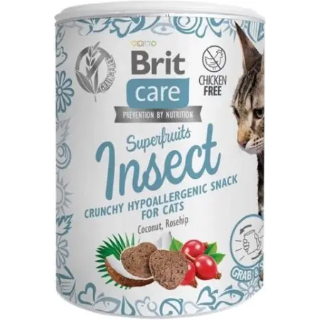 Ласощі для котів Brit Care Cat Snack Superfruits Insect комахи, 100 г