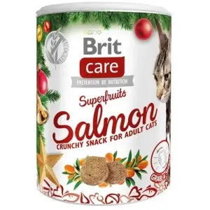 Ласощі Brit Care Cat Snack Superfruits Різдвяні, для кішок, лосось та обліпиха 100 г