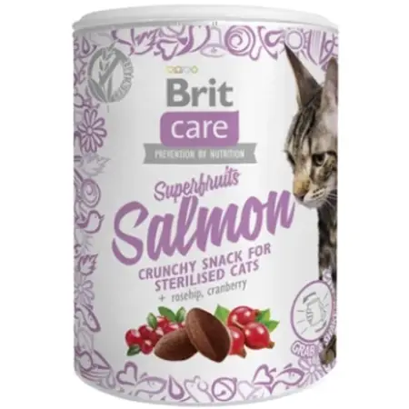 Лакомства для кошек Brit Care Cat Snack Superfruits Salmon, лосось, 100 г