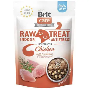 Ласощі для котів Brit Raw Treat Indoor & Antistress Freeze-dried з куркою, 40 г