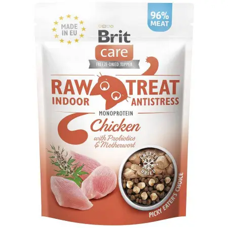 Лакомства для кошек Brit Raw Treat Indoor & Antistress Freeze-dried с курицей, 40 г