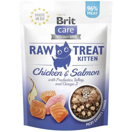 Лакомства для котят Brit Raw Treat Kitten Freeze-dried с курицей и лососем, 40 г