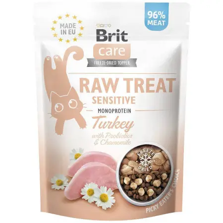 Лакомства для кошек Brit Raw Treat Sensitive Freeze-dried с индейкой, 40 г