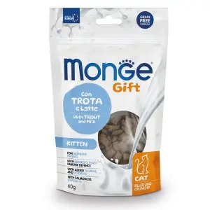 Ласощі для кошенят Monge Gift Cat Kitten форель і молоко 60 г
