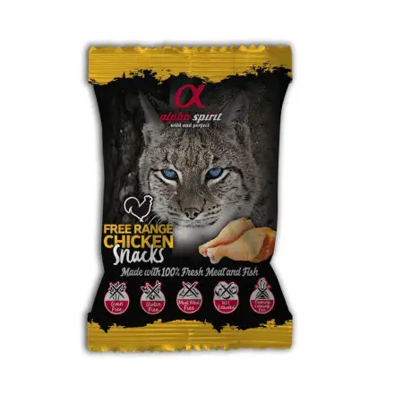 Ласощі для котів Alpha Spirit Snacks напіввологі беззернові кубики з куркою 50 г (as8004350)